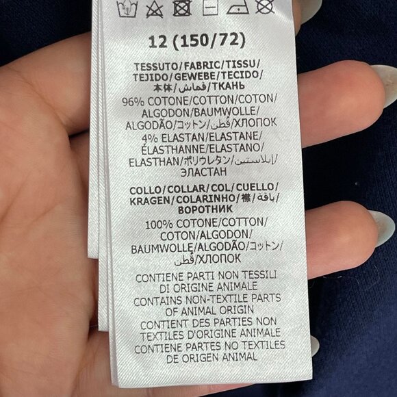 GUCCI Kid's Blue Red Logo Polo Short Sleeve 100% Cotton Shirt Size 12 - Picture 5 of 6